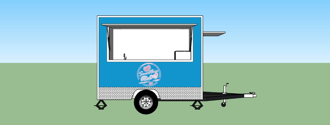 8ft portable kitchen trailer design